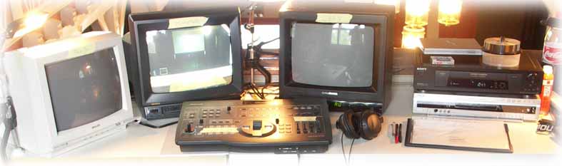 Videomischpult mit Kontrollmonitoren